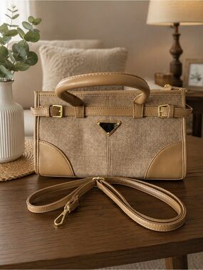Chic Neutral Structured Satchel Bag